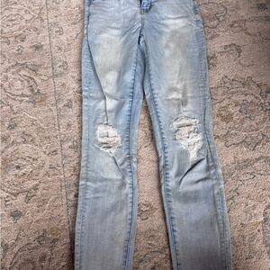 American Eagle Outfitters Light Blue Skinny Ripped Jeans